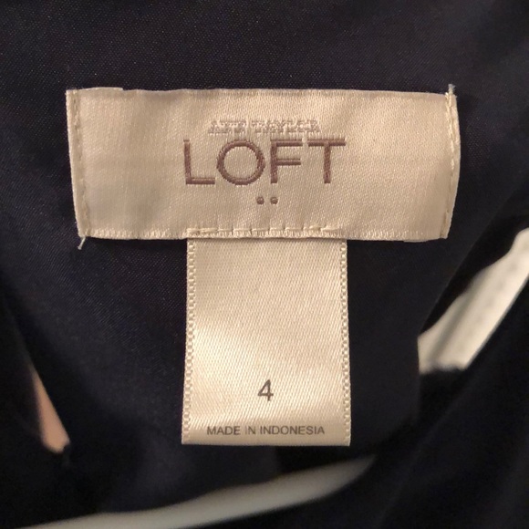 LOFT Navy Paisley Dress - Picture 3 of 4